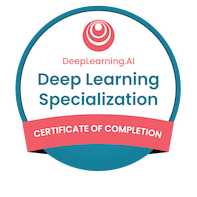 DeepLearning.AI Deep Learning Specialization - certificate of completion